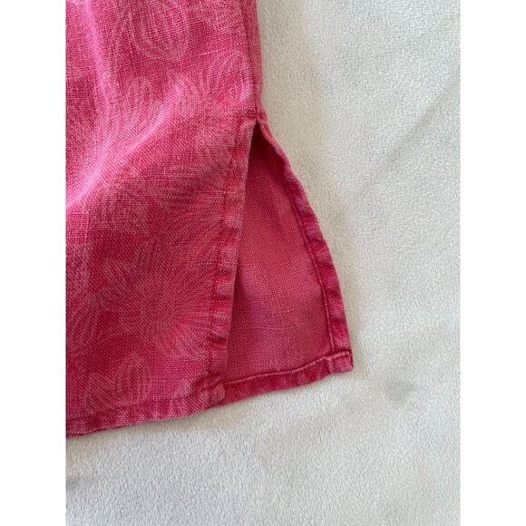L.L. Bean Womens 100% Linen Shirt Sz 2X  Vintage Grandmacore Cottagecore Pink - Picture 9 of 9